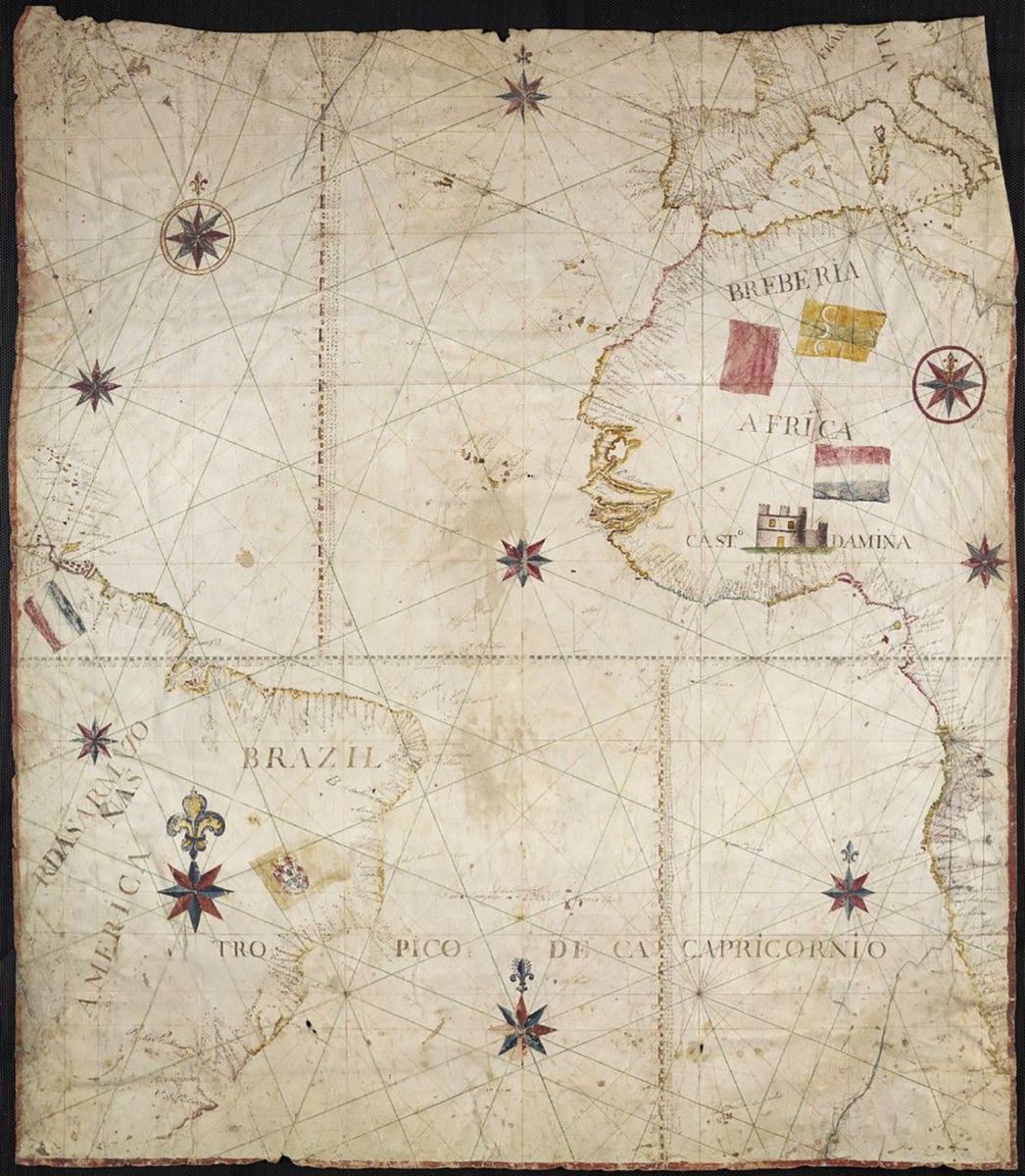A portolan map of slave trade routes.