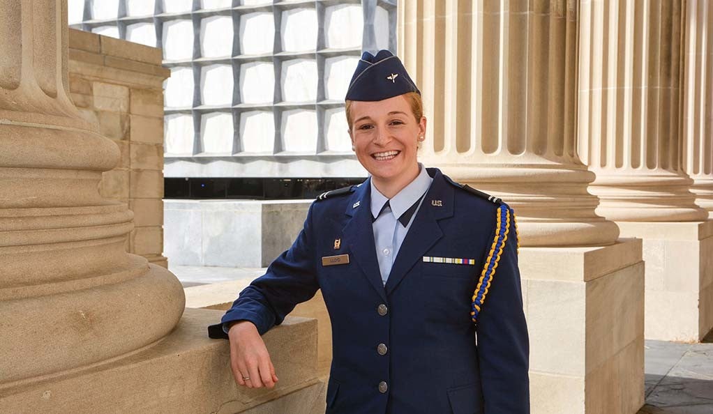 Amanda Lloyd in her cadet's uniform.