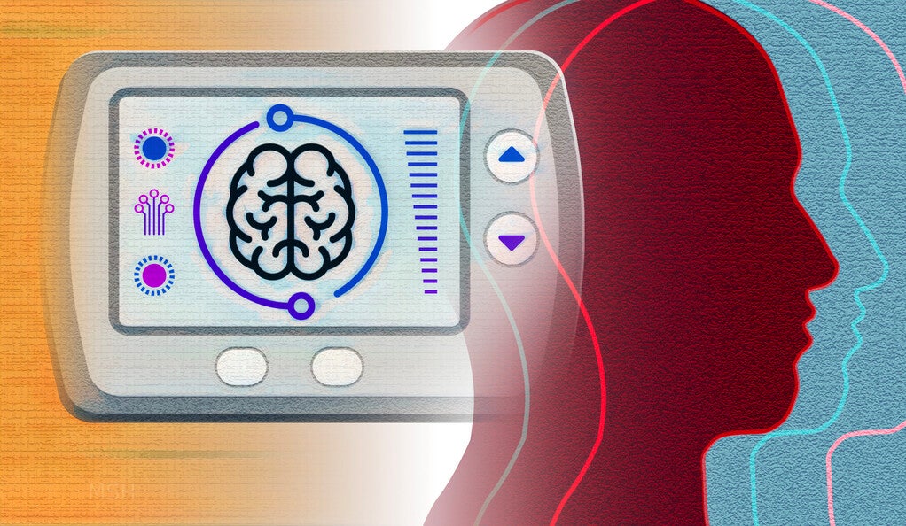 Illustration of a wall thermostat for the brain