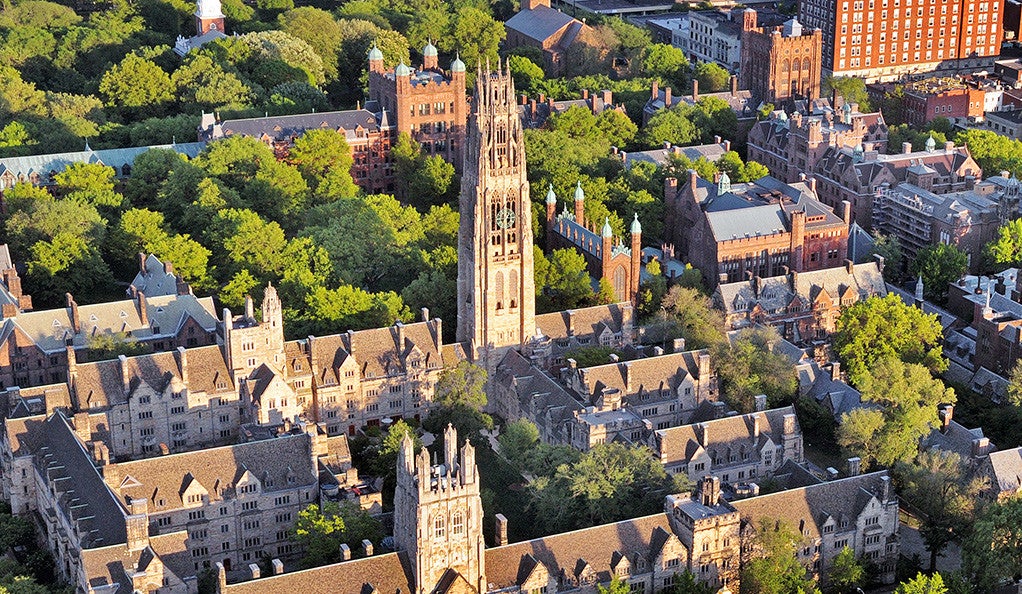 An aerial view of the Yale campus.