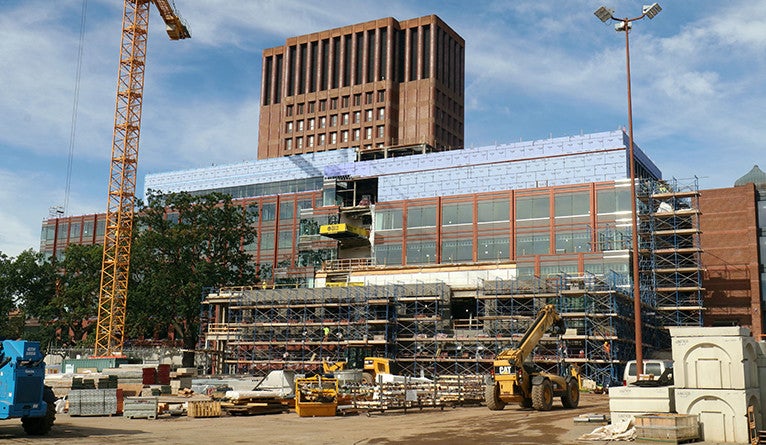 The new science building under construction on Prospect Street. 