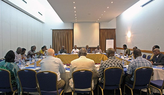 A group of religious leaders meeting for a conference in Accra, Ghana in February 2011.