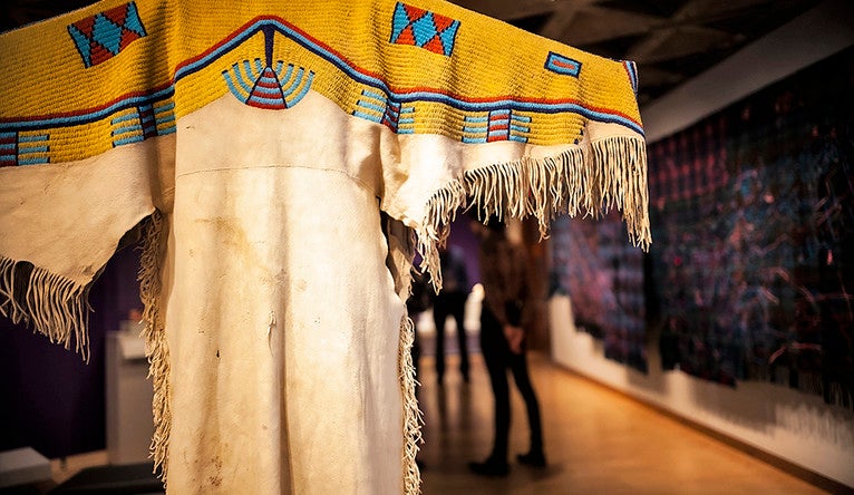 Native American clothing on display