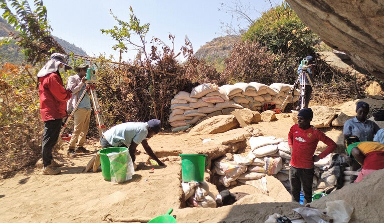 Archeology field assistants working in Malawi