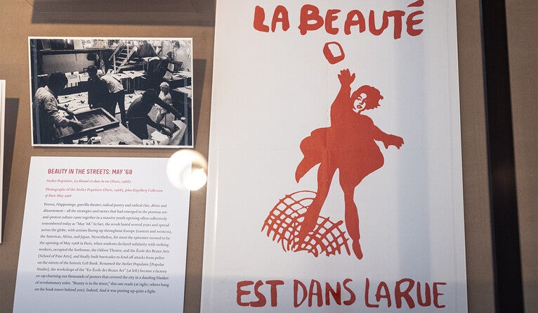 “Beauty is in the Street” declares a poster produced during the May 1968 uprising in Paris.