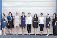 A photo of the all-female Lorelei Ensemble singing group.